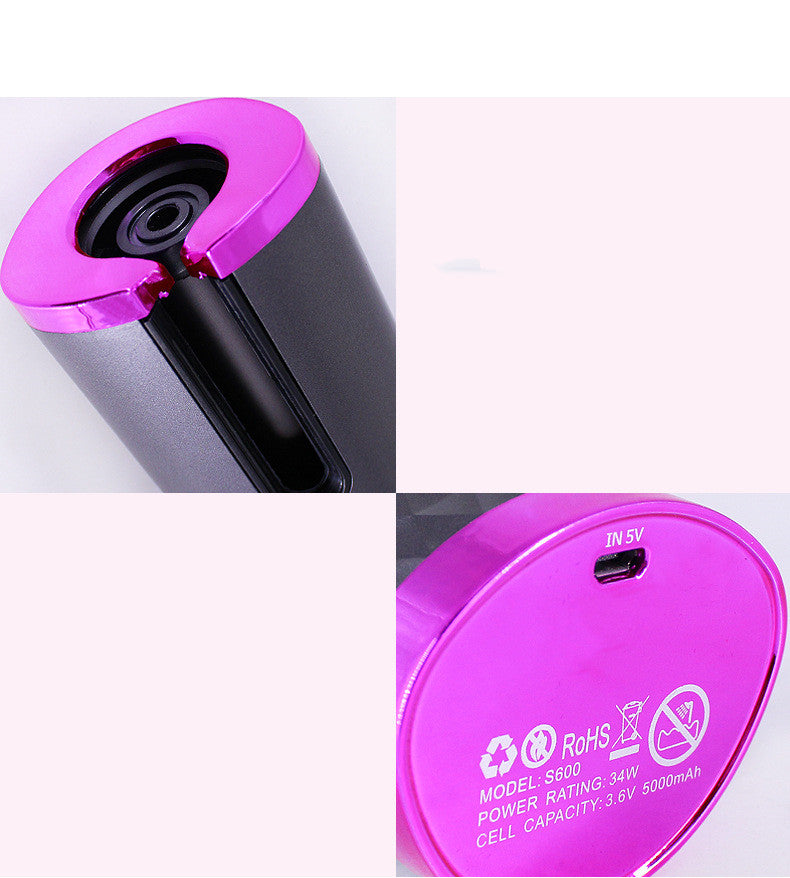 Rizador de pelo inalámbrico para ondas y rizos Pantalla LCD portátil 6 configuraciones de calor y temporizadores Rizador automático inalámbrico para viajes y uso doméstico.