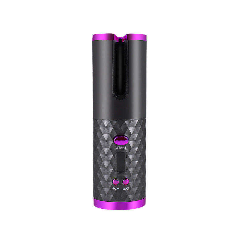Rizador de pelo inalámbrico para ondas y rizos Pantalla LCD portátil 6 configuraciones de calor y temporizadores Rizador automático inalámbrico para viajes y uso doméstico.
