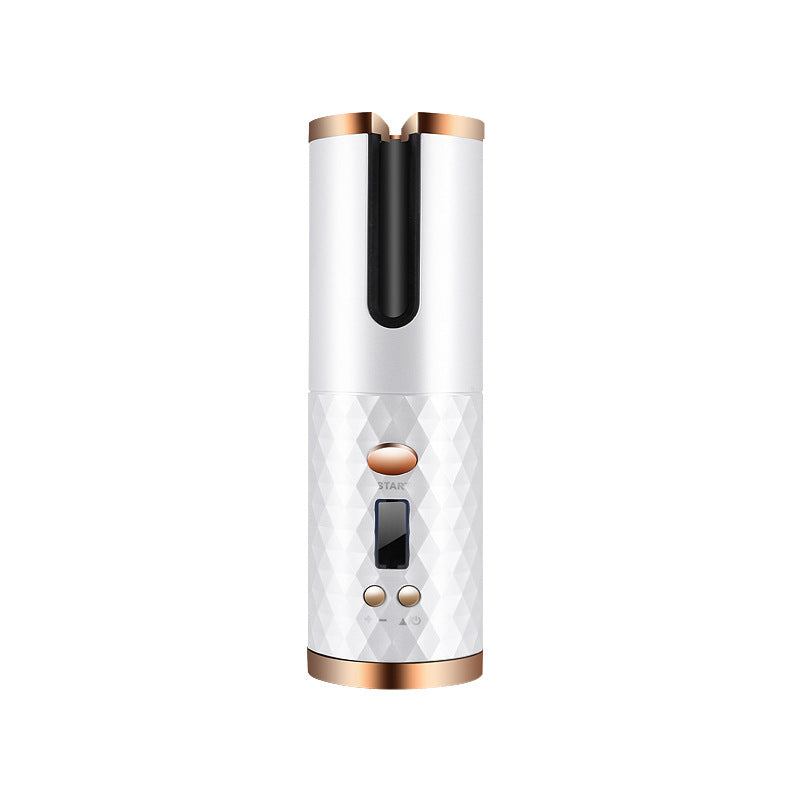 Rizador de pelo inalámbrico para ondas y rizos Pantalla LCD portátil 6 configuraciones de calor y temporizadores Rizador automático inalámbrico para viajes y uso doméstico.