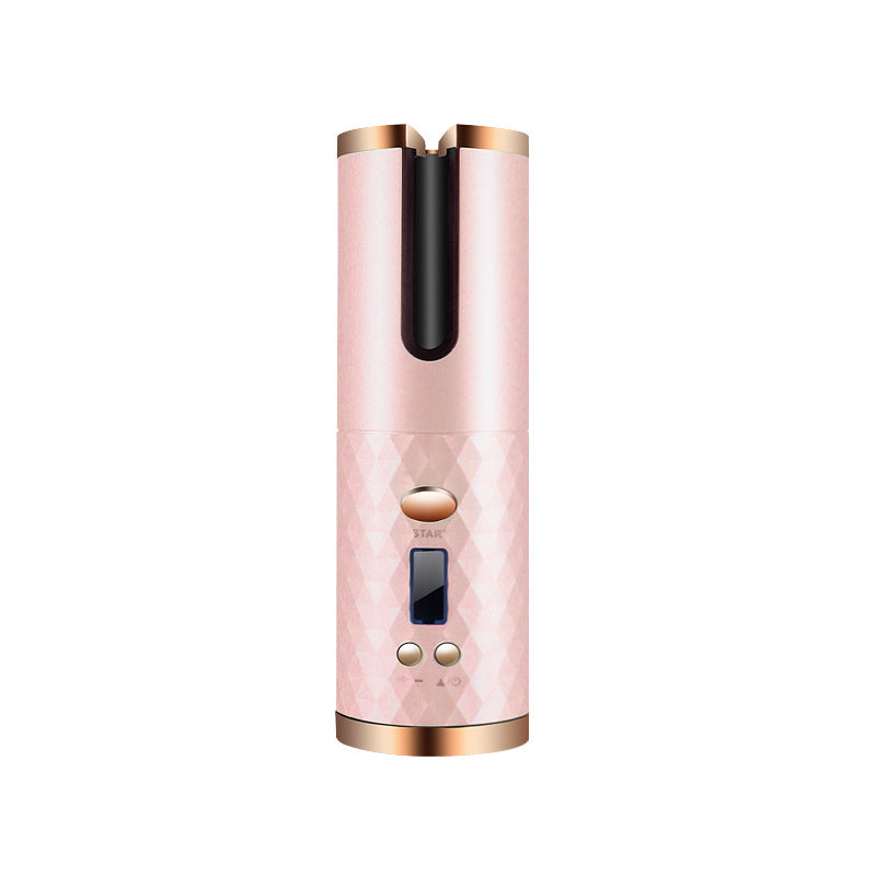 Rizador de pelo inalámbrico para ondas y rizos Pantalla LCD portátil 6 configuraciones de calor y temporizadores Rizador automático inalámbrico para viajes y uso doméstico.