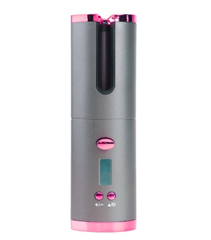 Rizador de pelo inalámbrico para ondas y rizos Pantalla LCD portátil 6 configuraciones de calor y temporizadores Rizador automático inalámbrico para viajes y uso doméstico.