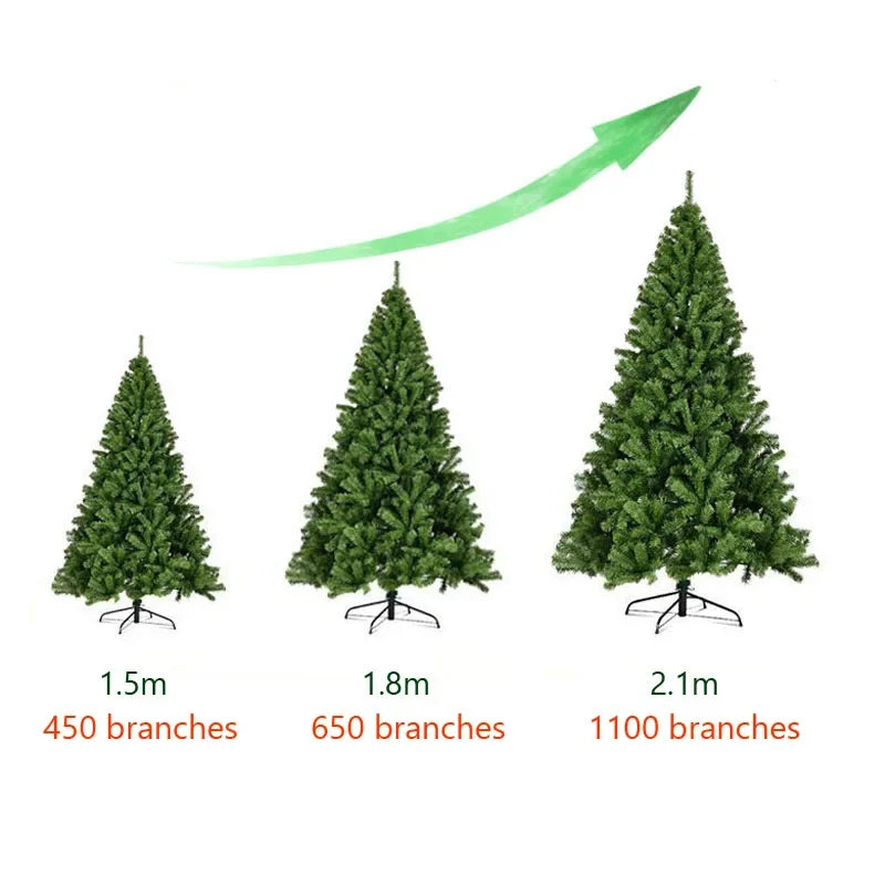 Árbol de Navidad Artificial de PVC | Alturas de 1,2 m a 2,1 m