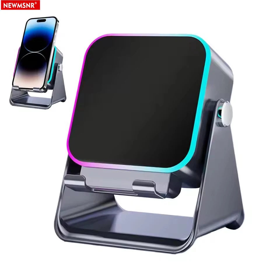Altavoz Bluetooth Portátil con Soporte para Móvil y Luz RGB | Batería 5000 mAh