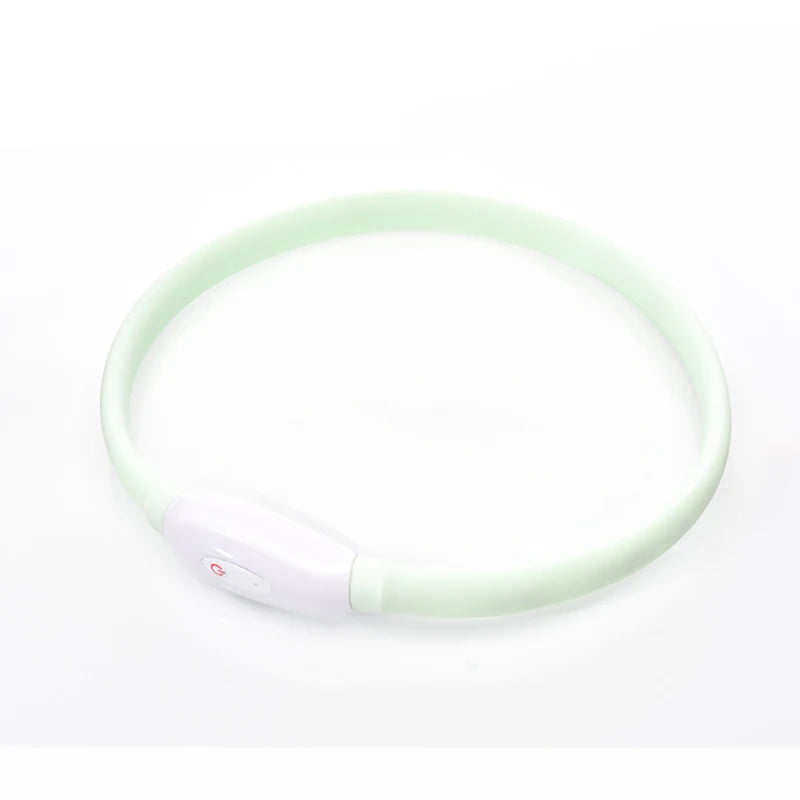 Collar LED Brillante para Perros Recargable USB | 9 Modos de Destello Silicona Ajustable