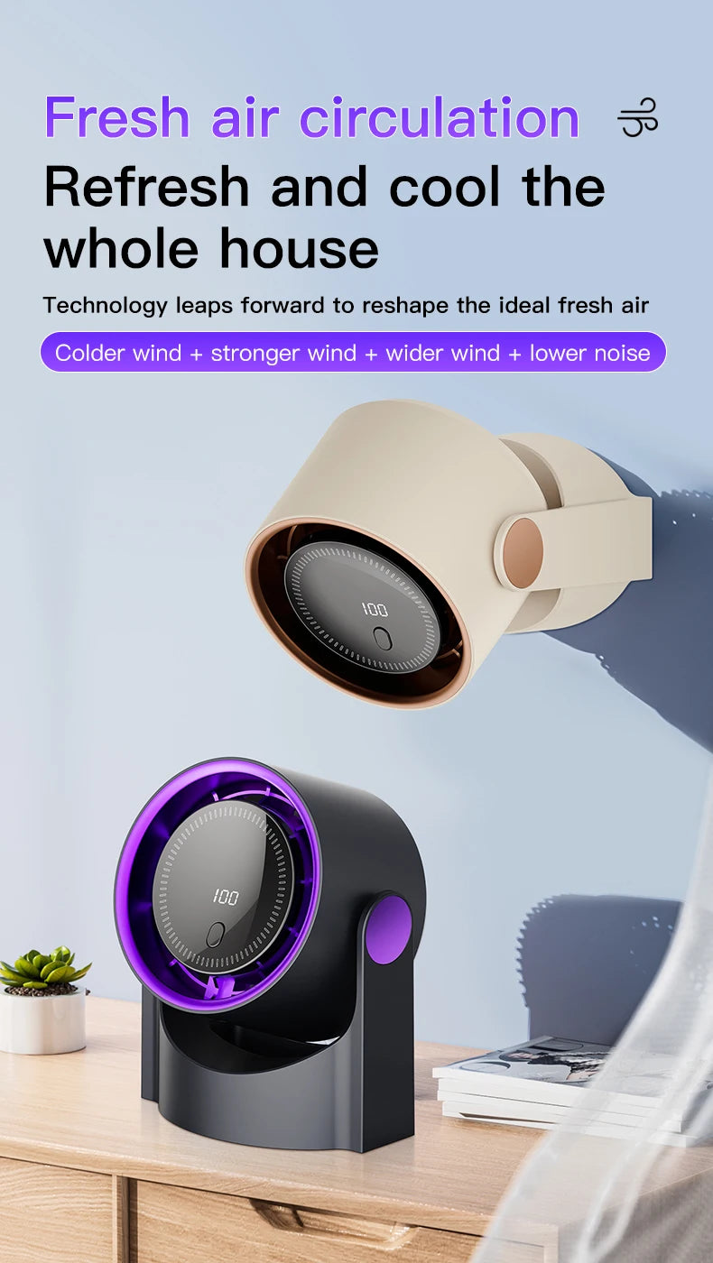 Ventilador Circulador de Aire TINSOL | Inalámbrico, Silencioso y Portátil