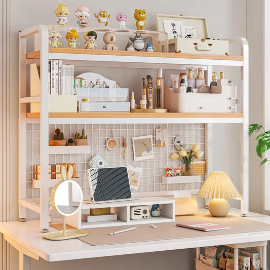 Estantería de Sobremesa Minimalista | Estructura de Acero y Baldas de Madera