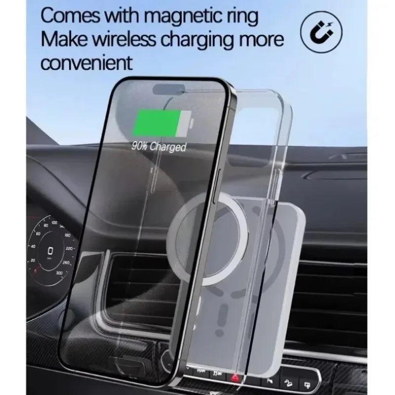 Soporte Magnético de Móvil para Coche con Carga Inalámbrica — Compatible MagSafe iPhone 12 a 17