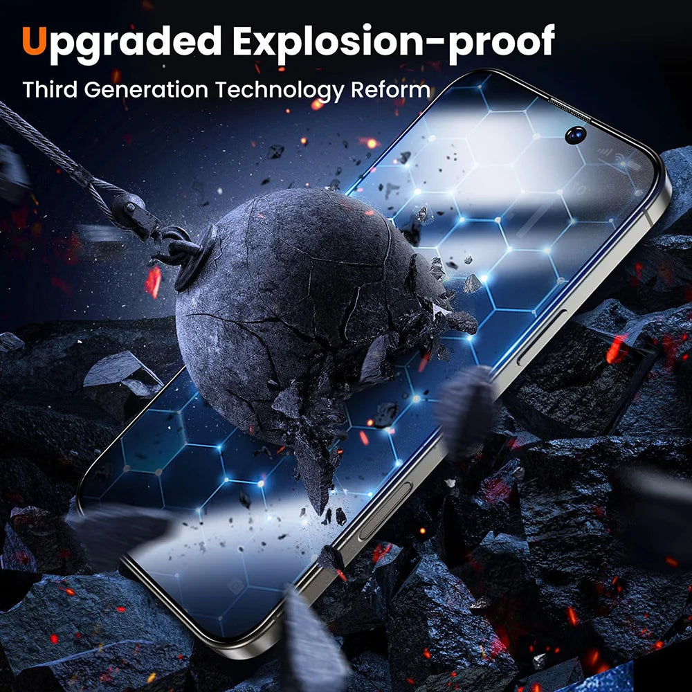 Pack de 4 Protectores de Pantalla Antiespía para iPhone | Cristal Templado 9H