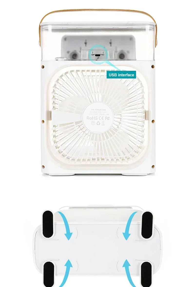 Aire Acondicionado Portátil con Humidificador y Ventilador 3 Velocidades