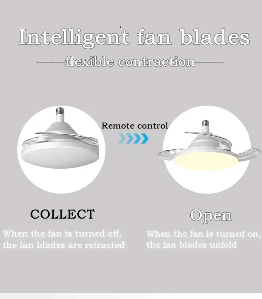 Ventilador de Techo Invisible con Luz LED y Mando a Distancia – Casquillo E27