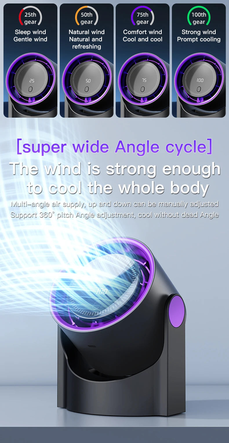 Ventilador Circulador de Aire TINSOL | Inalámbrico, Silencioso y Portátil