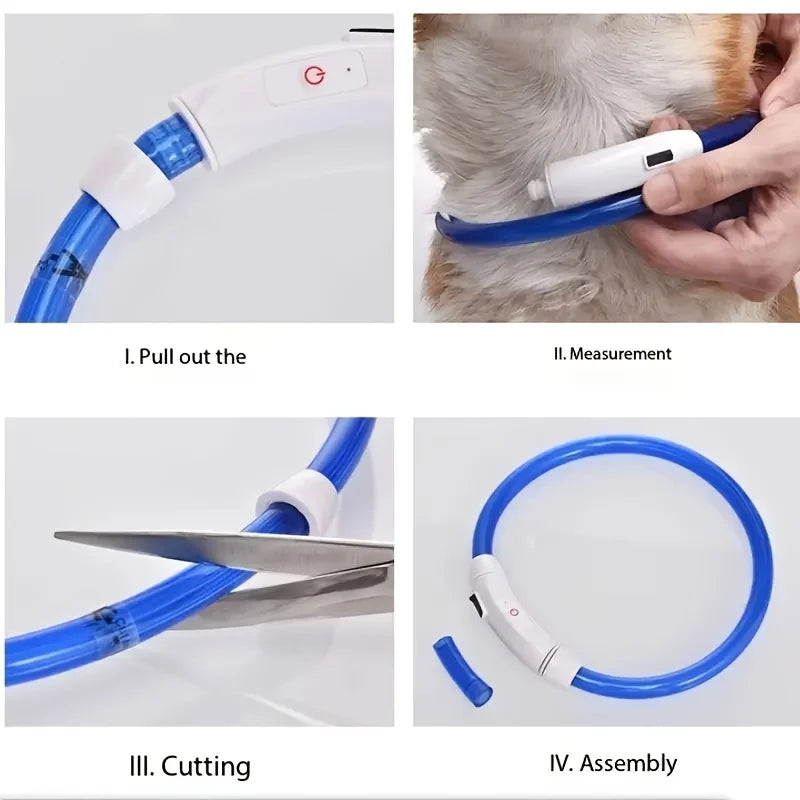 Collar LED Luminoso para Perros Recargable USB | Anti-Pérdida Nocturno