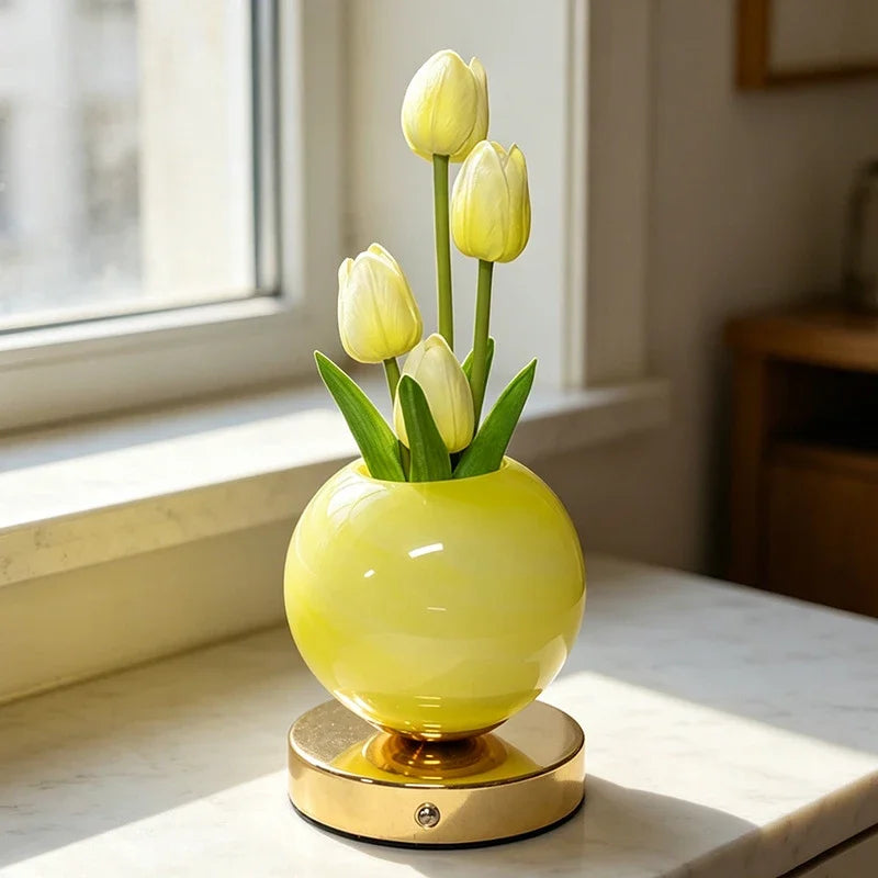 Lámpara nocturna LED de tulipanes recargable por USB