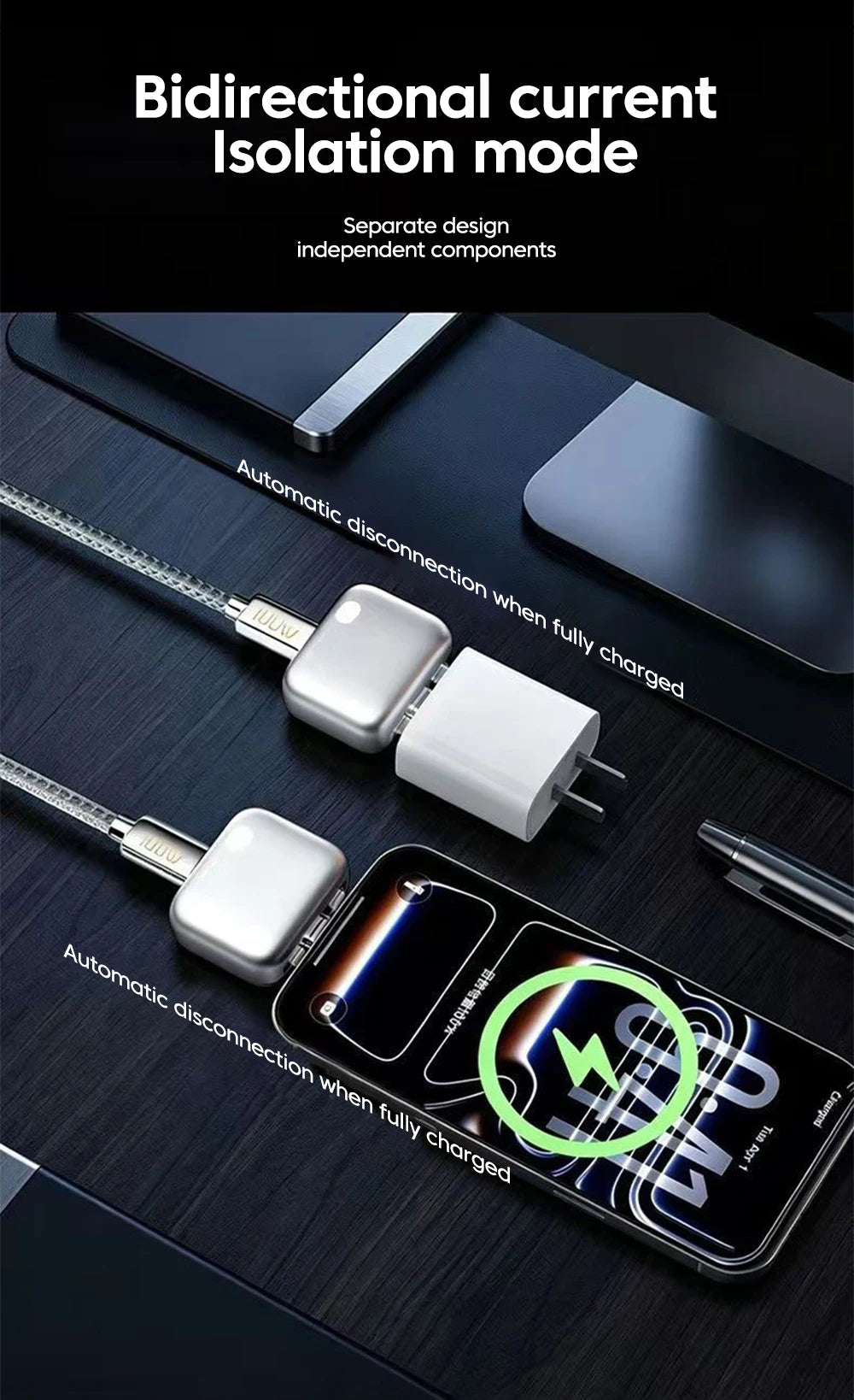 Adaptador Inteligente USB-C con Corte Automático de Carga | Hasta 140W