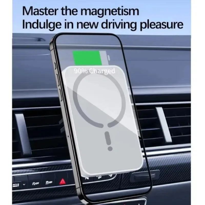 Soporte Magnético de Móvil para Coche con Carga Inalámbrica — Compatible MagSafe iPhone 12 a 17