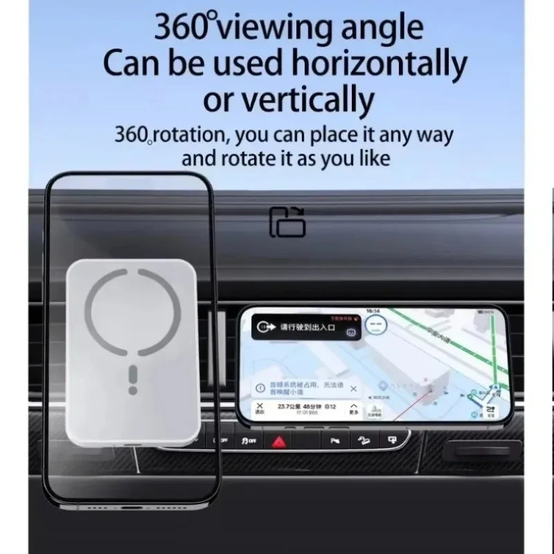 Soporte Magnético de Móvil para Coche con Carga Inalámbrica — Compatible MagSafe iPhone 12 a 17