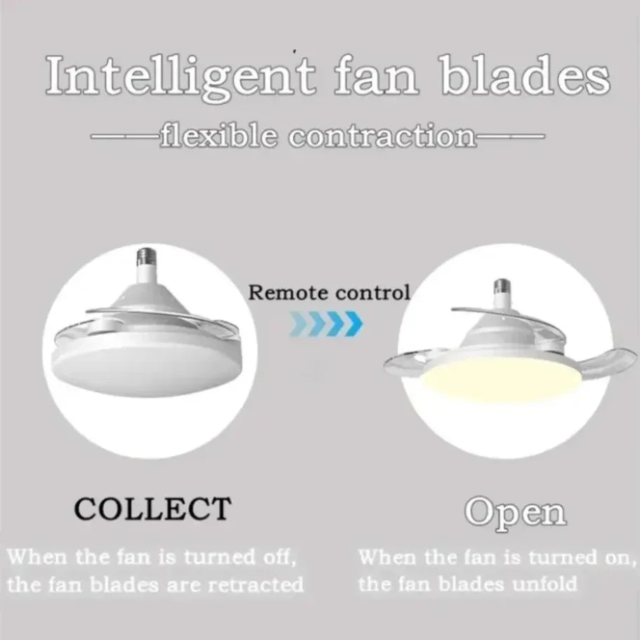 Ventilador de Techo Invisible con Luz LED y Mando a Distancia – Casquillo E27