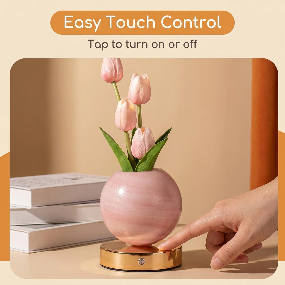 Lámpara nocturna LED de tulipanes recargable por USB