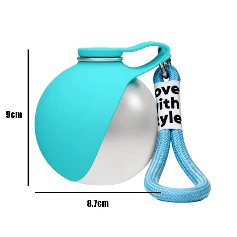 Botella de Agua Portátil para Perros 285ml — Acero Inoxidable 304 con Tazón de Silicona Plegable, Antigoteo