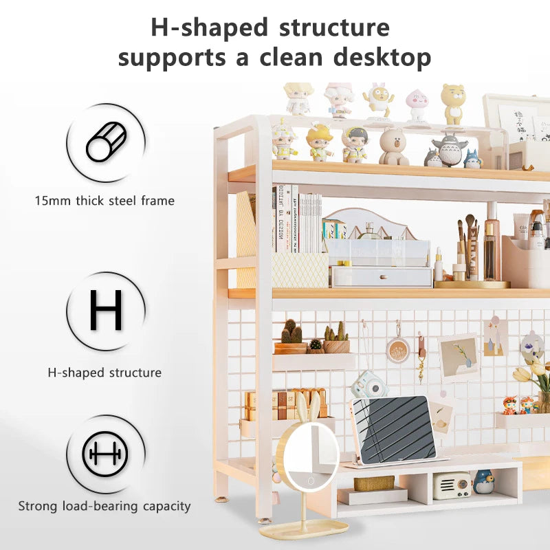 Estantería de Sobremesa Minimalista | Estructura de Acero y Baldas de Madera