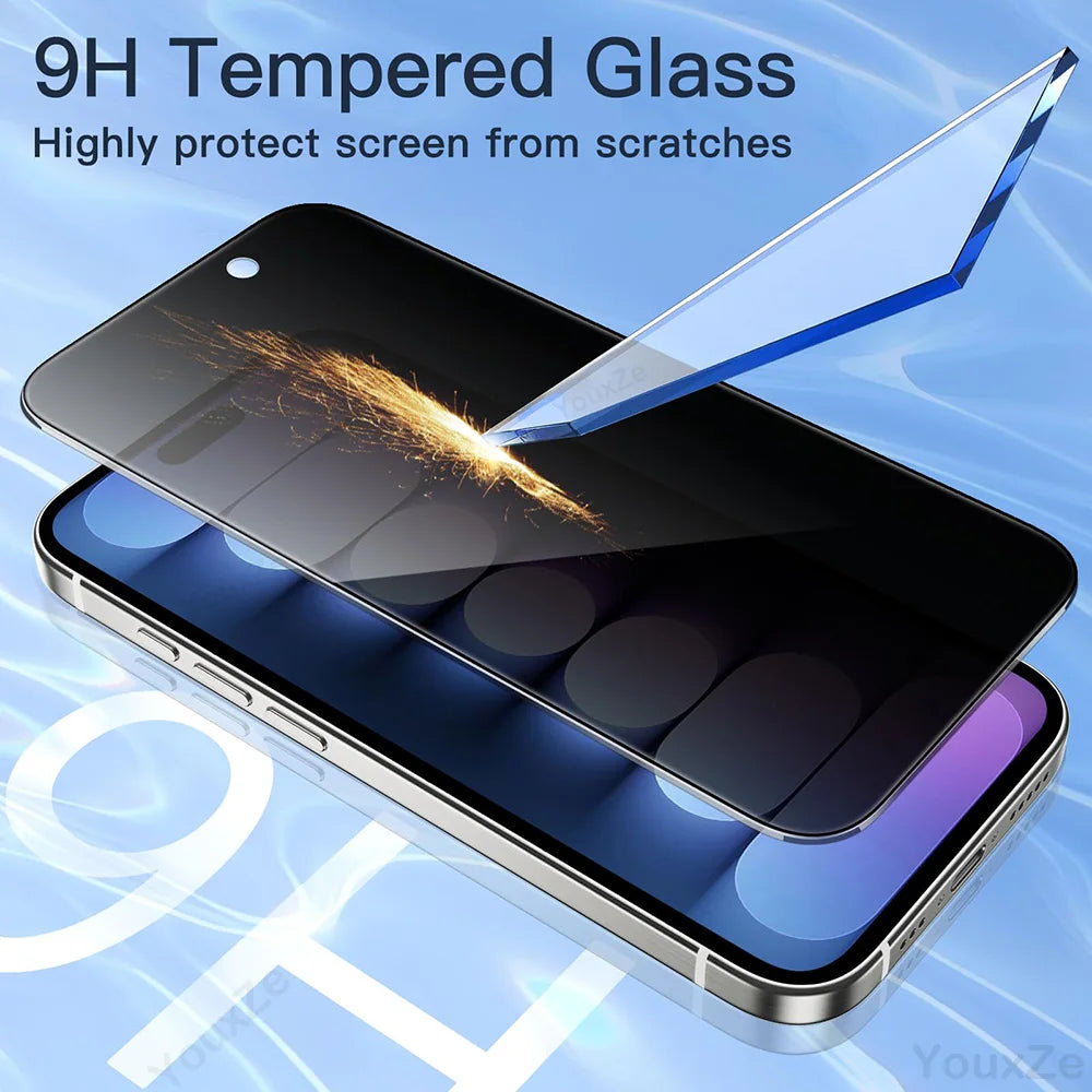 Pack de 4 Protectores de Pantalla Antiespía para iPhone | Cristal Templado 9H