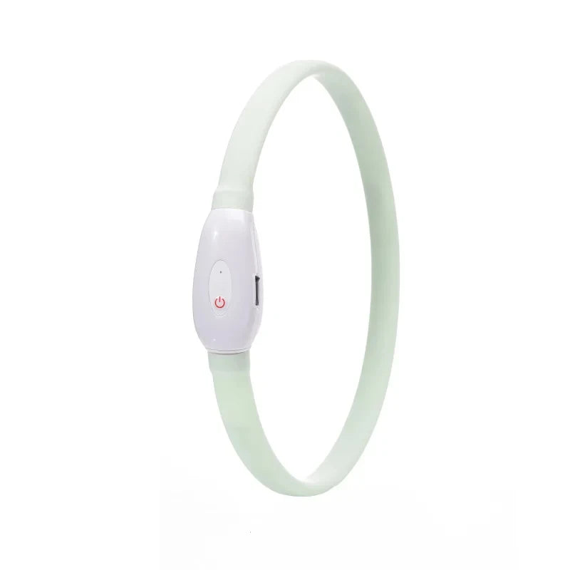 Collar LED Brillante para Perros Recargable USB | 9 Modos de Destello Silicona Ajustable