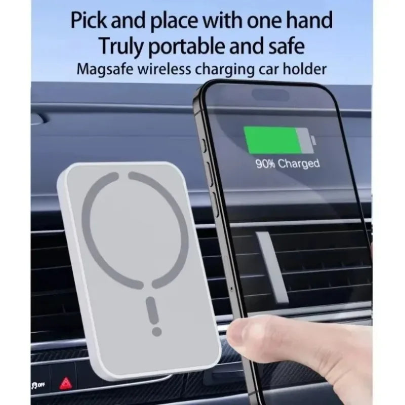 Soporte Magnético de Móvil para Coche con Carga Inalámbrica — Compatible MagSafe iPhone 12 a 17