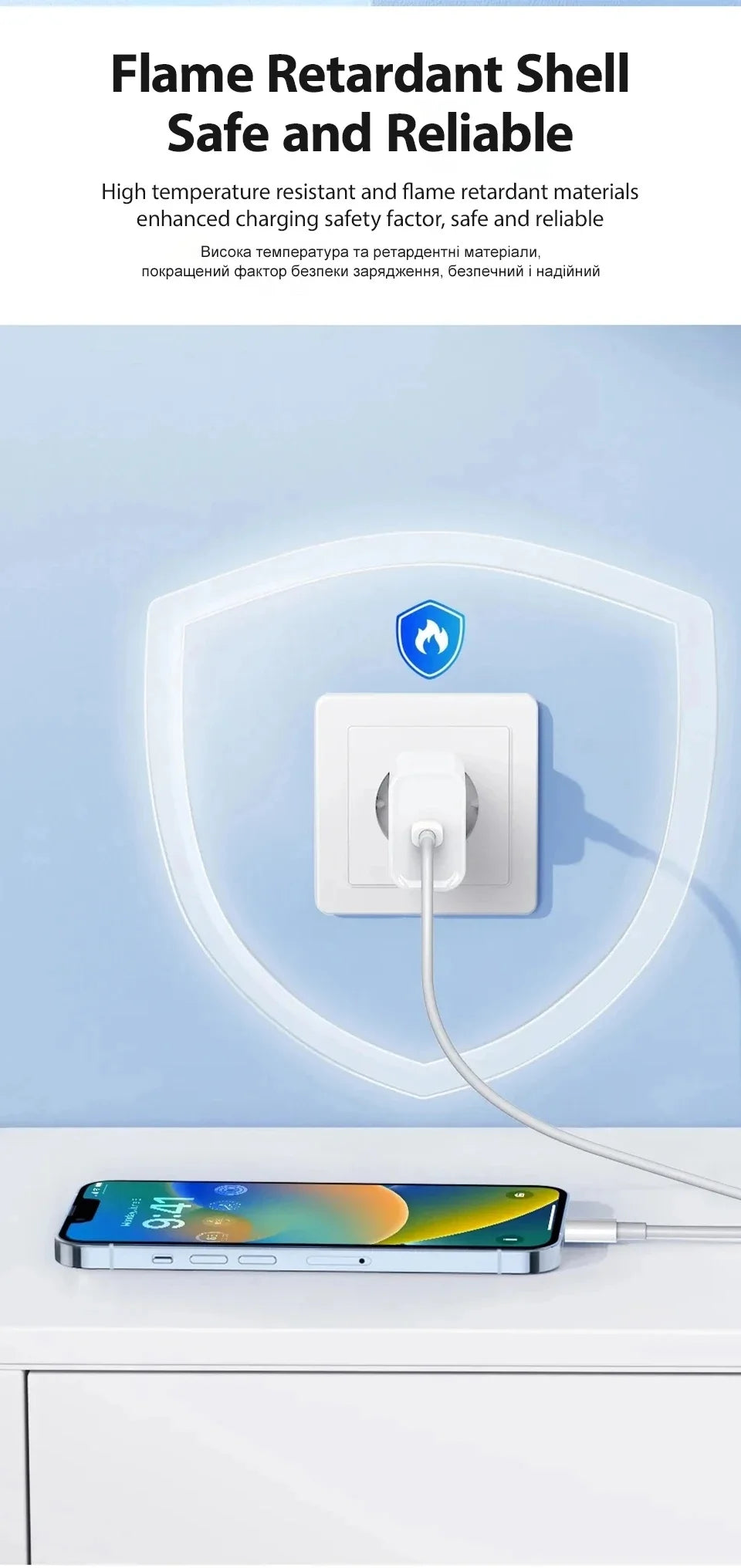 Cargador Rápido PD 40W GaN con Cable Trenzado USB-C | Para iPhone y Android