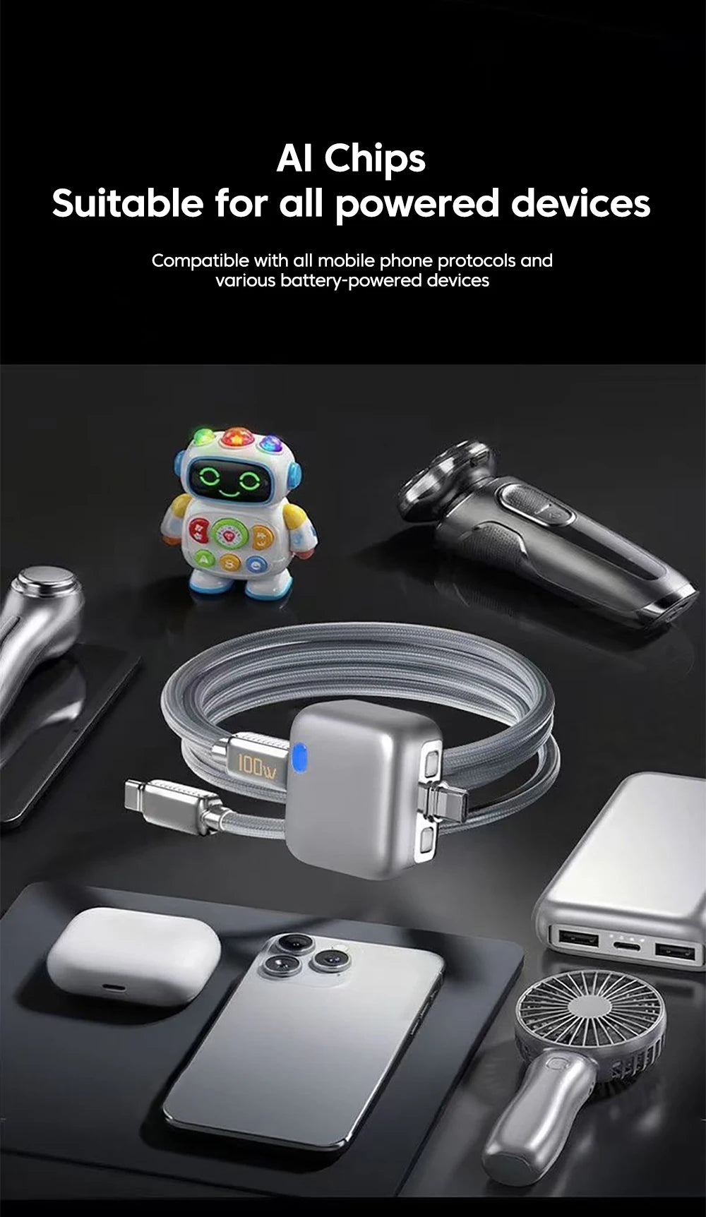 Adaptador Inteligente USB-C con Corte Automático de Carga | Hasta 140W