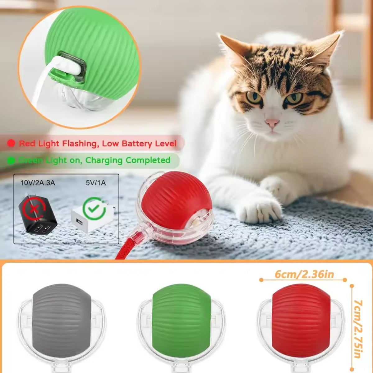 Pelota eléctrica para gatos - vista 3