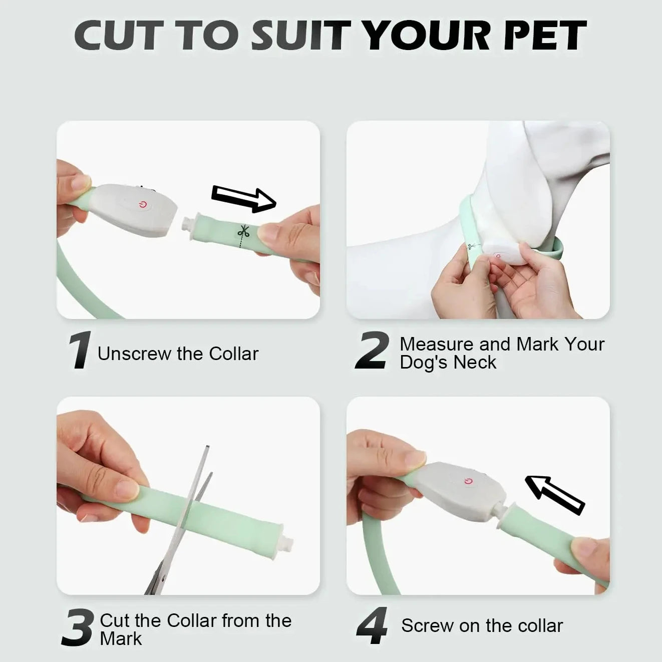 Collar LED Brillante para Perros Recargable USB | 9 Modos de Destello Silicona Ajustable