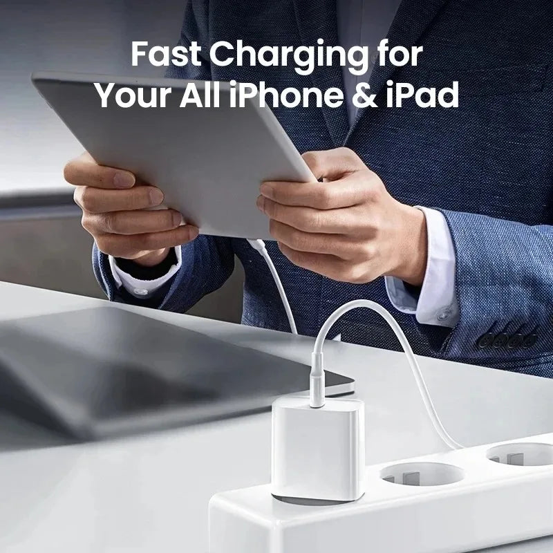Cargador Rápido PD 40W GaN con Cable Trenzado USB-C | Para iPhone y Android