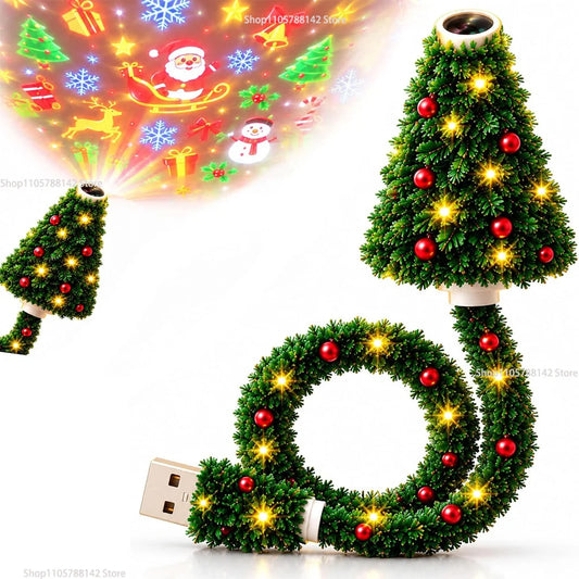 Proyector de luz nocturna con árbol de Navidad