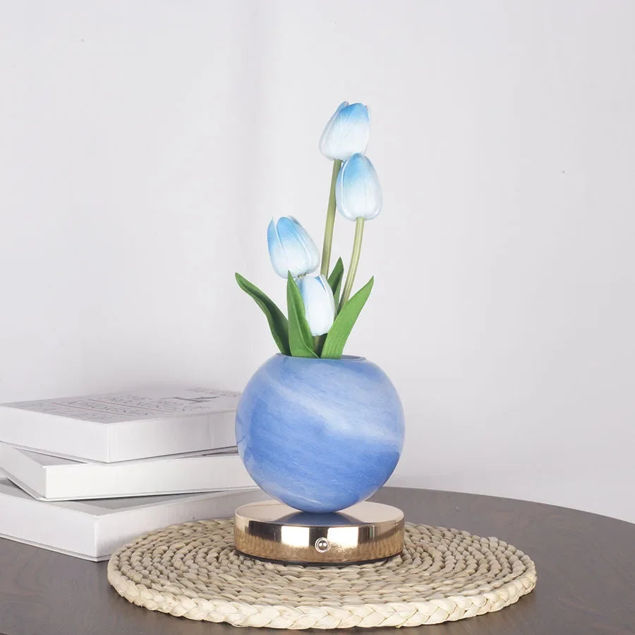 Lámpara nocturna LED de tulipanes recargable por USB