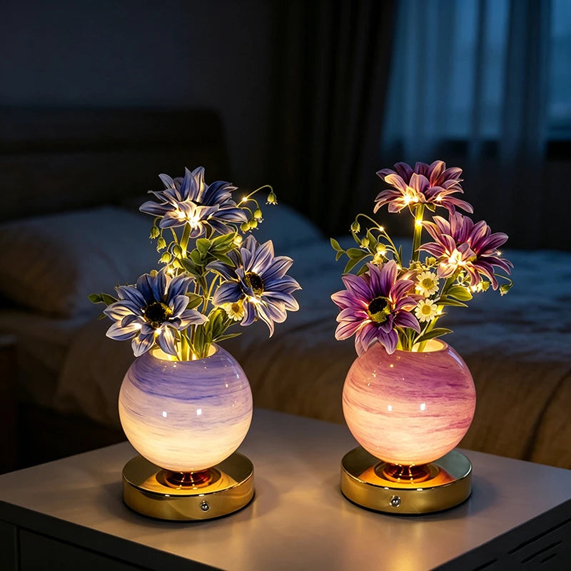 Lámpara nocturna LED de tulipanes recargable por USB