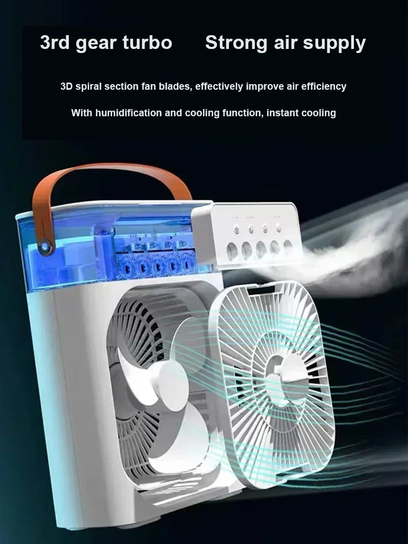 Aire Acondicionado Portátil con Humidificador y Ventilador 3 Velocidades