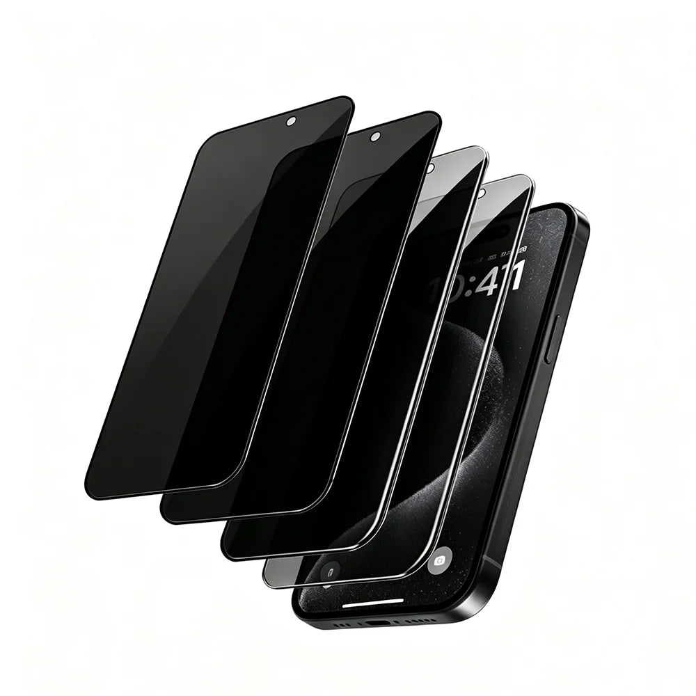 Pack de 4 Protectores de Pantalla Antiespía para iPhone | Cristal Templado 9H